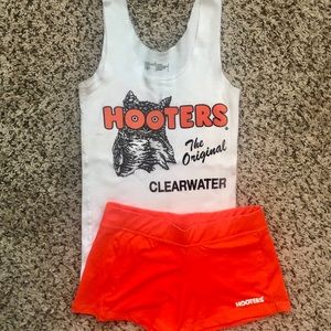 Hooters girl Halloween costume! M top/S bottoms